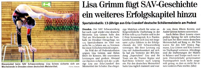 Freie Presse vom 11.Mai 2010