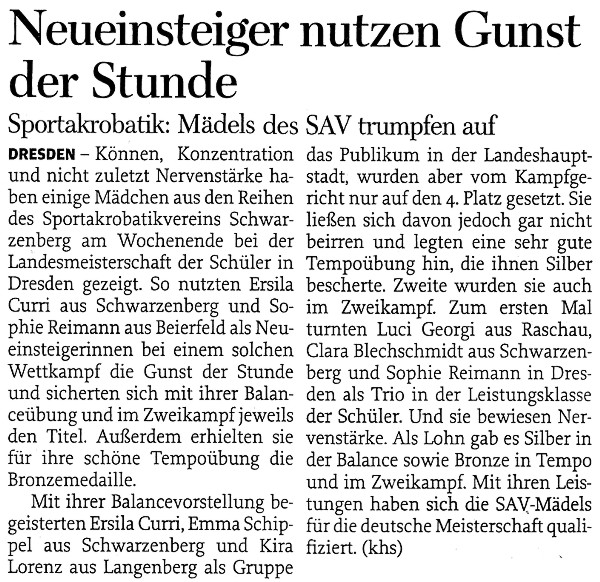 Freie Presse vom 20. März 2013 Freie Presse vom 20. März 2013