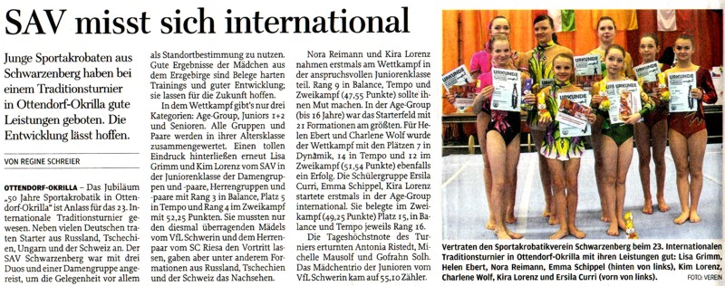 Freie Presse vom 3.April 2013 Freie Presse vom 3.April 2013