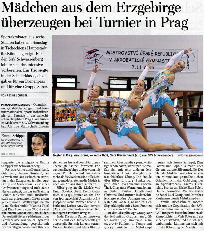 Freie Presse vom 9.11.2015 Freie Presse vom 9.11.2015