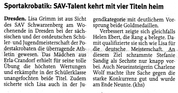 Freie Presse vom 20.04.2010 Freie Presse vom 20.04.2010